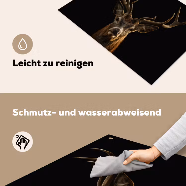 2-in-1 Herdabdeckplatte & Spritzschutz - Thron des Waldes - Troon van het Woud Inductie beschemer met haakjes klein