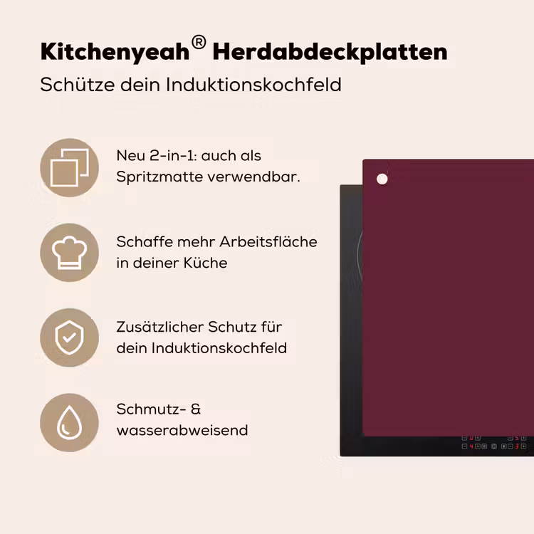 Deep - Plum - Paars Inductie beschemer met haakjes klein 777 -ky-usp-de