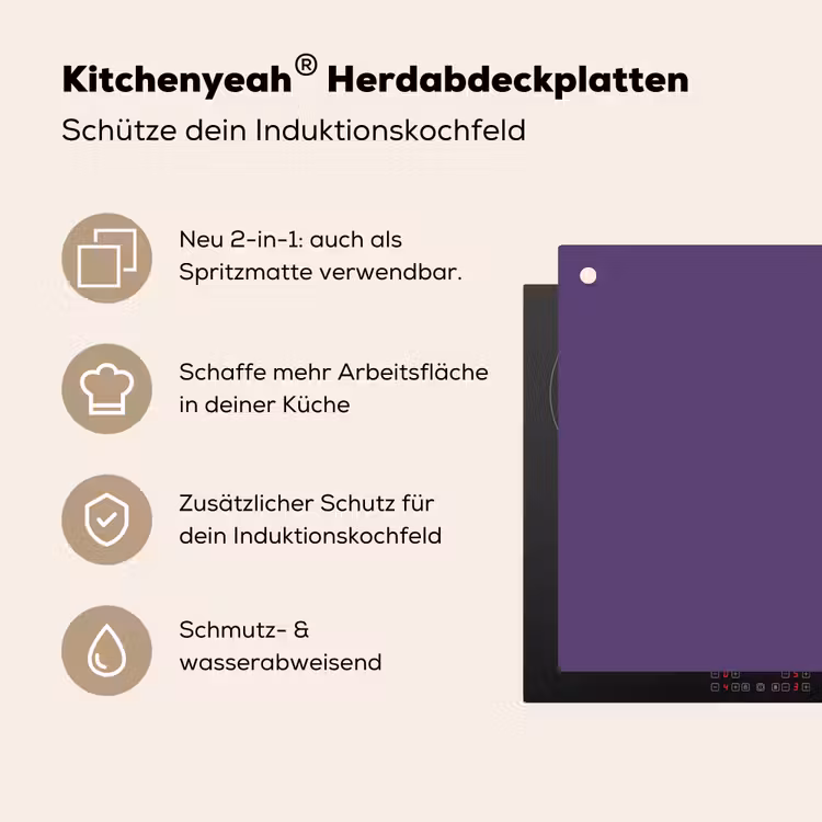 Deep - Plum - Paars Inductie beschemer met haakjes klein 777 -ky-usp-de