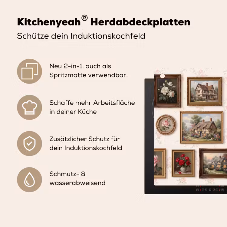 Dier - Kat - Portret - Klassiek Inductie beschemer met haakjes klein -ky-usp-de