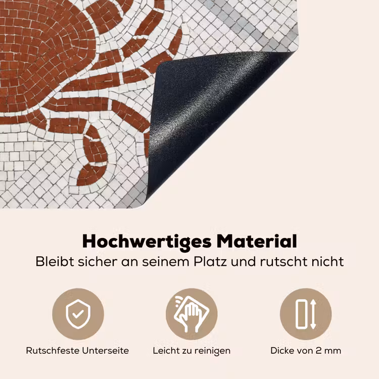 Dier - Mozaïek - Zee - Klassiek - Bruin Inductie beschemer met haakjes klein -ky-onderkant-de