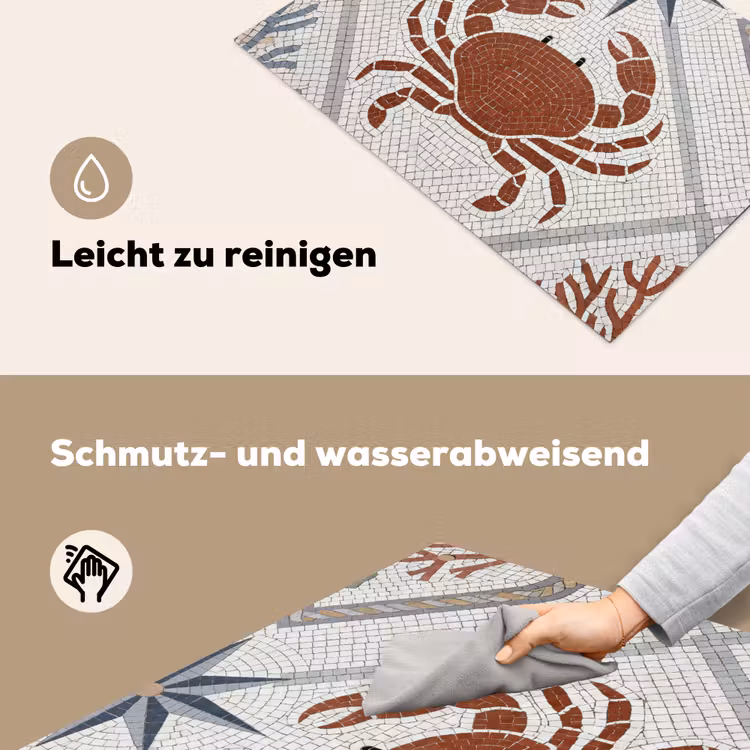 Dier - Mozaïek - Zee - Klassiek - Bruin Inductie beschemer met haakjes klein -ky-schoon-de
