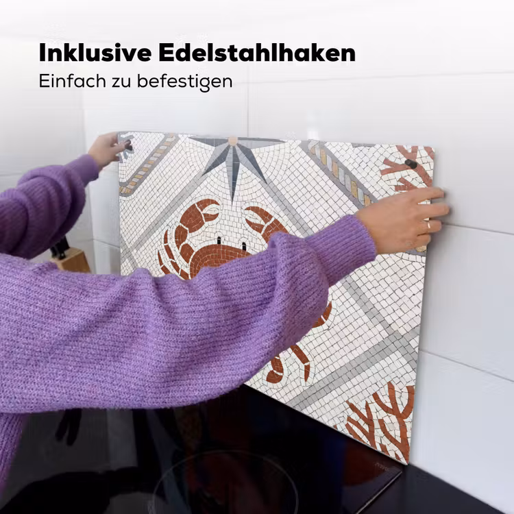 Dier - Mozaïek - Zee - Klassiek - Bruin Inductie beschemer met haakjes klein -ky-ophangen-de