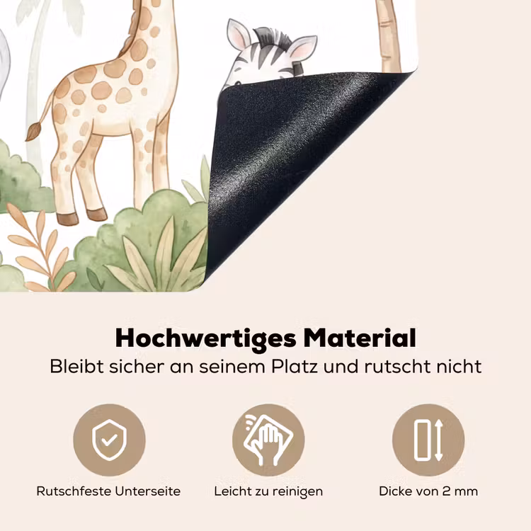 Dieren - Jungle - Pastel Inductie beschemer met haakjes klein -ky-onderkant-de