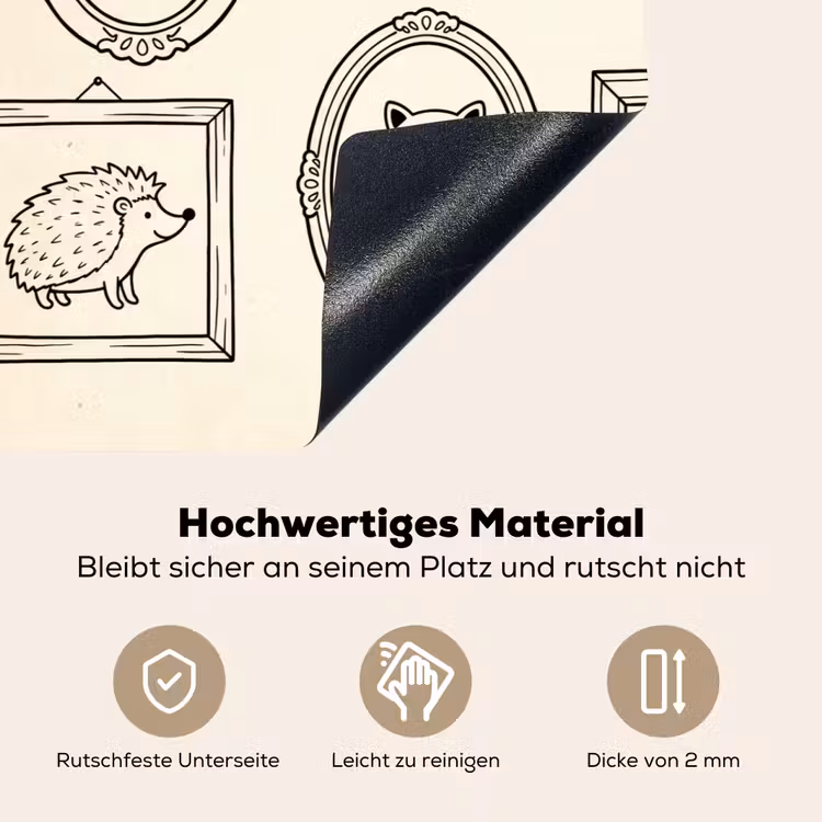 Dieren - Illustratie - Lijsten - Galerij - Speels Inductie beschemer met haakjes klein -ky-onderkant-de