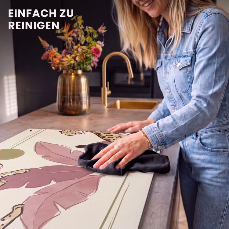 Dieren - Kat - Jungle - Illustratie - Beige Inductie beschemer met haakjes klein -ky-schoon-de