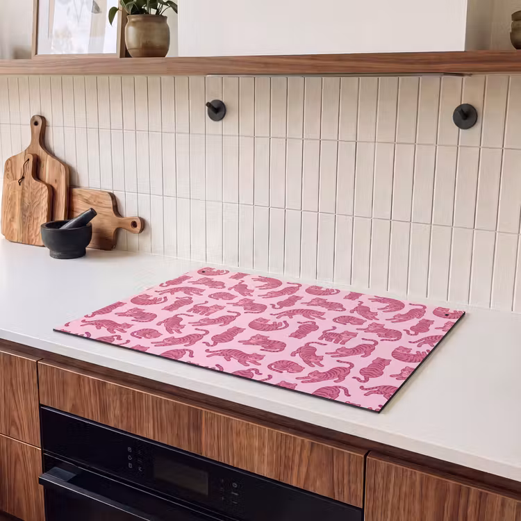Dieren - Patroon - Roze - Speels - Cartoon Inductie beschemer met haakjes klein -sfeer1