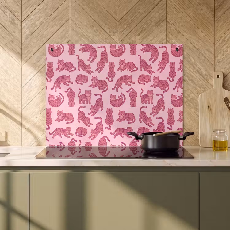Dieren - Patroon - Roze - Speels - Cartoon Inductie beschemer met haakjes klein -sfeer2