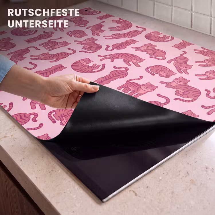 Dieren - Patroon - Roze - Speels - Cartoon Inductie beschemer met haakjes klein -ky-onderkant-de