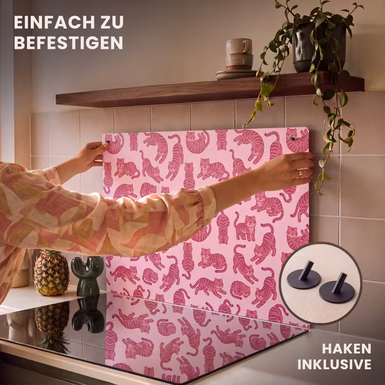 Dieren - Patroon - Roze - Speels - Cartoon Inductie beschemer met haakjes klein -ky-ophangen-de