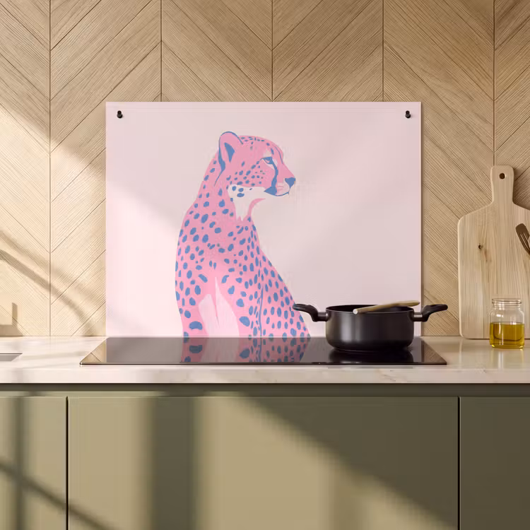 Dieren - Profiel - Abstract - Roze - Blauw Inductie beschemer met haakjes klein -sfeer2