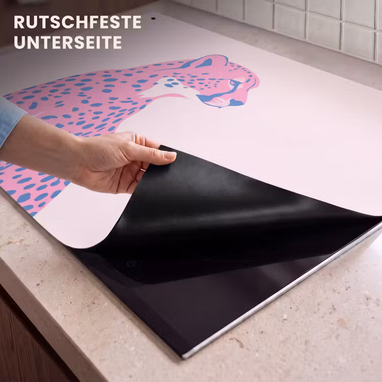 Dieren - Profiel - Abstract - Roze - Blauw Inductie beschemer met haakjes klein -ky-onderkant-de