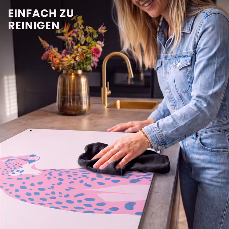 Dieren - Profiel - Abstract - Roze - Blauw Inductie beschemer met haakjes klein -ky-schoon-de