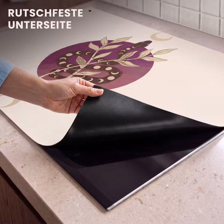 Dieren - Slang - Maan - Mystiek - Abstract Inductie beschemer met haakjes klein -ky-onderkant-de