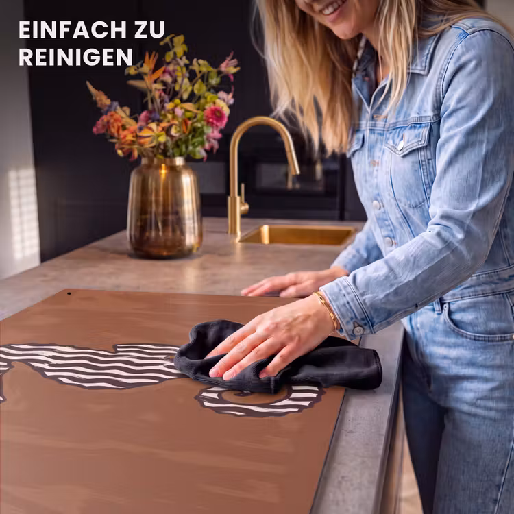 Dieren - Zeepaardje - Abstract - Bruin - Strepen Inductie beschemer met haakjes klein -ky-schoon-de