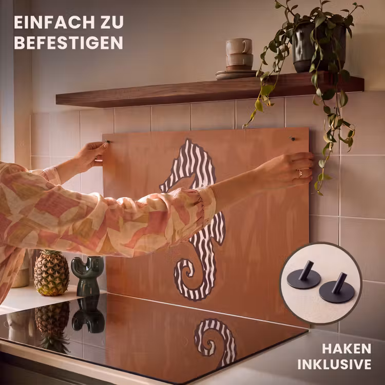 Dieren - Zeepaardje - Abstract - Bruin - Strepen Inductie beschemer met haakjes klein -ky-ophangen-de