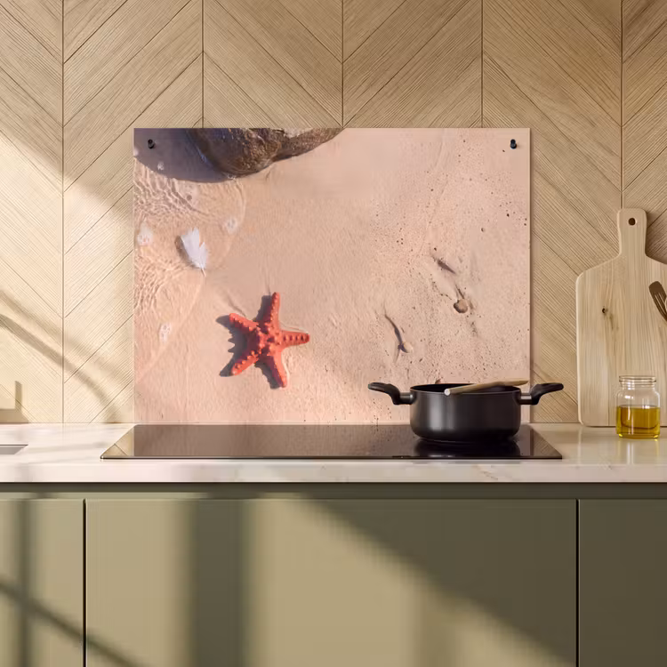 Dieren - Strand - Zee - Natuur - Rood Inductie beschemer met haakjes klein -sfeer2