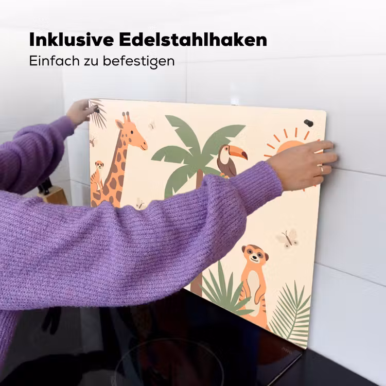 Dieren - Tropisch - Safari - Kleurrijk Inductie beschemer met haakjes klein -ky-ophangen-de