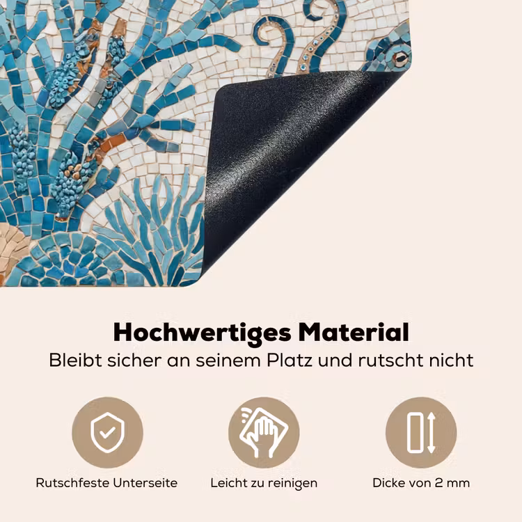 Dieren - Onderwater - Natuur - Mozaïek - Blauw Inductie beschemer met haakjes klein -ky-onderkant-de