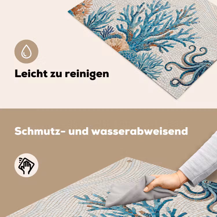 Dieren - Onderwater - Natuur - Mozaïek - Blauw Inductie beschemer met haakjes klein -ky-schoon-de