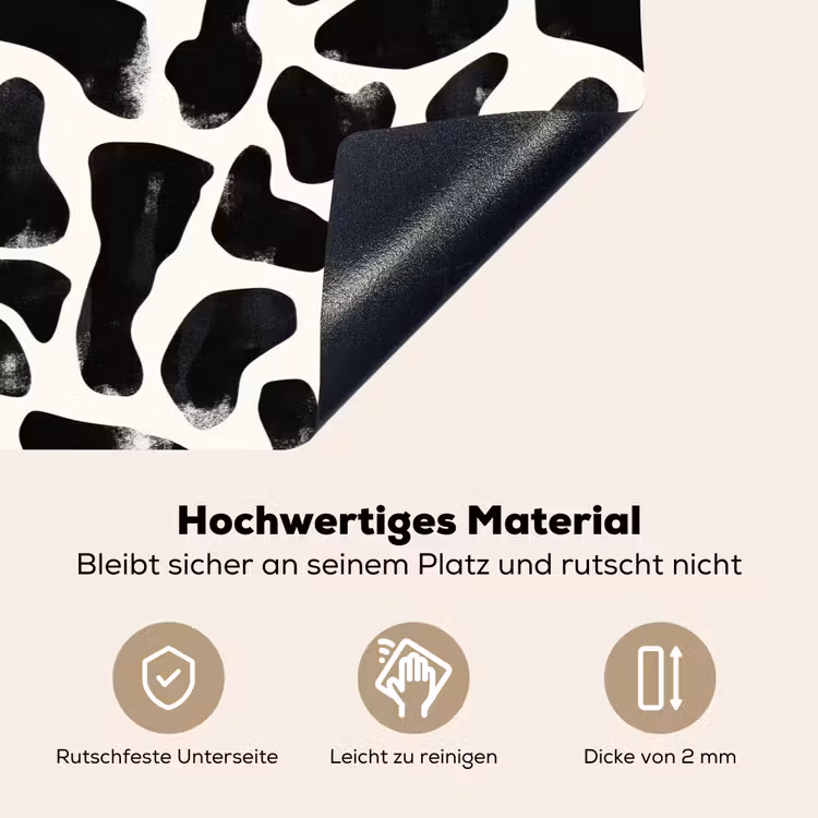 Dierenpatroon - Vlekken - Zwart - Wit Inductie beschemer met haakjes klein 777 -ky-onderkant-de