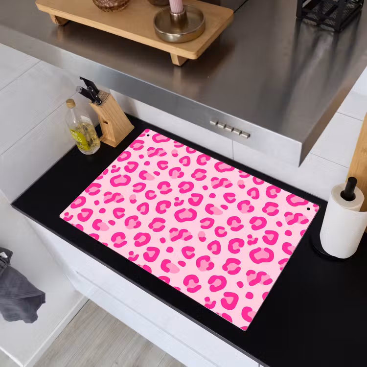 Dierenprint - Patroon - Abstract - Modern - Roze Inductie beschemer met haakjes klein -sfeer1