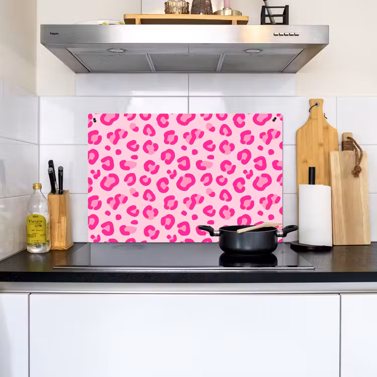 Dierenprint - Patroon - Abstract - Modern - Roze Inductie beschemer met haakjes klein -sfeer2