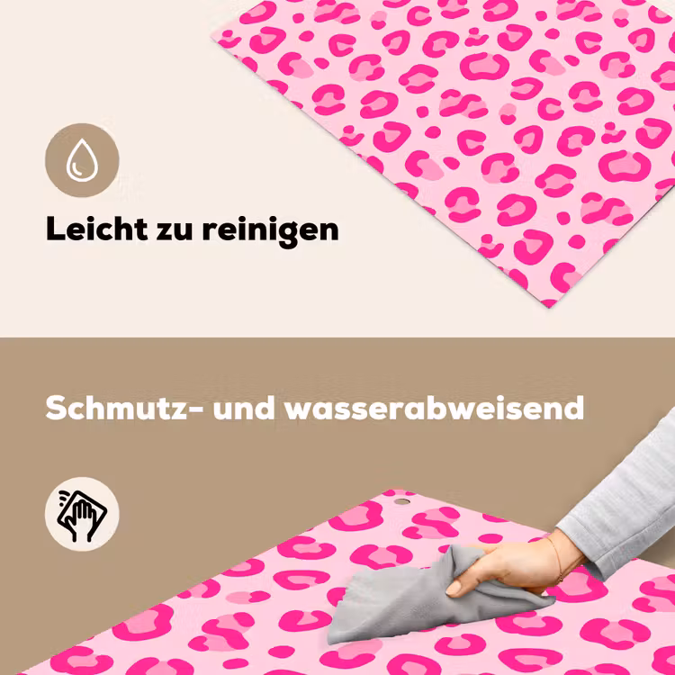 Dierenprint - Patroon - Abstract - Modern - Roze Inductie beschemer met haakjes klein -ky-schoon-de