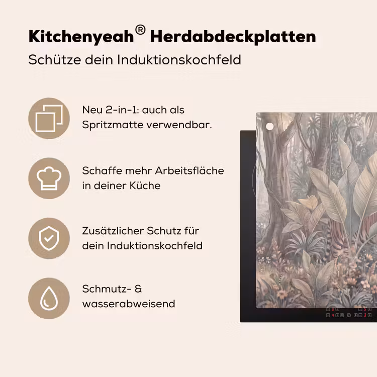 Tijger - Welp - Jungle - Illustratie - Dieren Inductie beschemer met haakjes klein -ky-usp-de