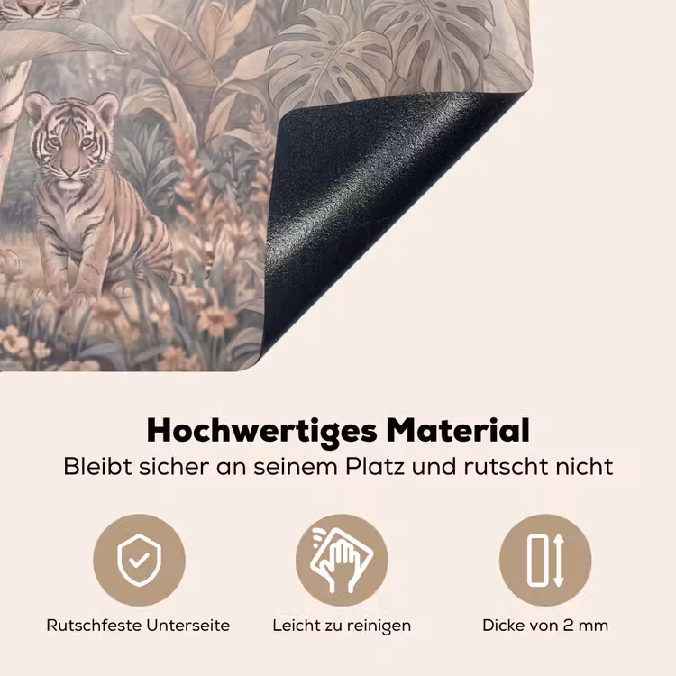 Tijger - Welp - Jungle - Illustratie - Dieren Inductie beschemer met haakjes klein -ky-onderkant-de