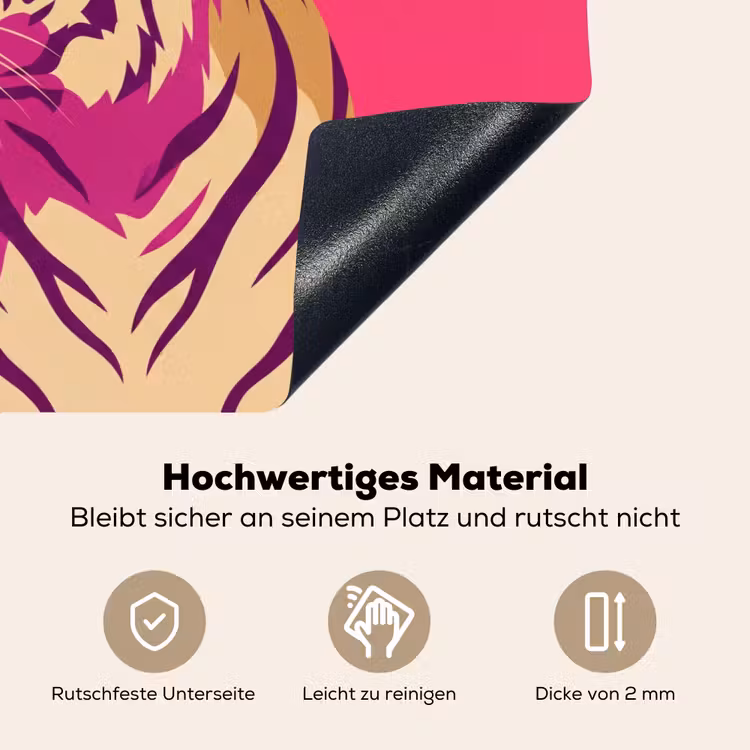 Tijger - Modern - Neon Inductie beschemer met haakjes klein -ky-onderkant-de