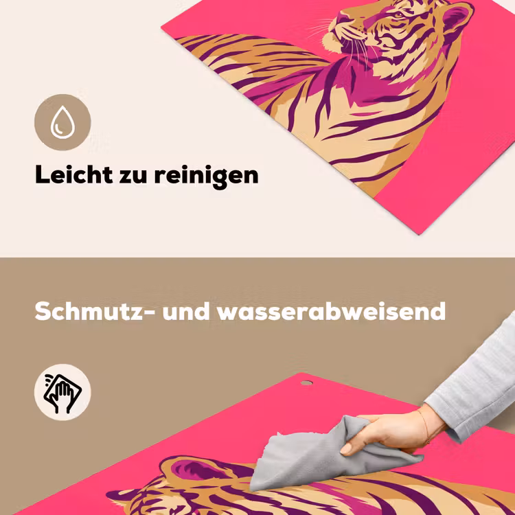 Tijger - Modern - Neon Inductie beschemer met haakjes klein -ky-schoon-de