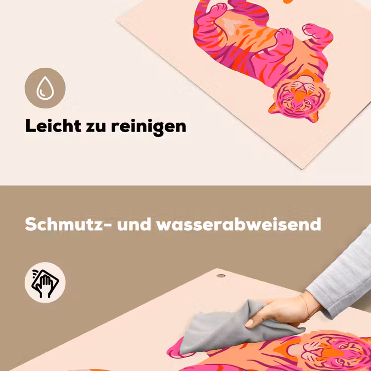 Tijger - Roze - Oranje Inductie beschemer met haakjes klein -ky-schoon-de