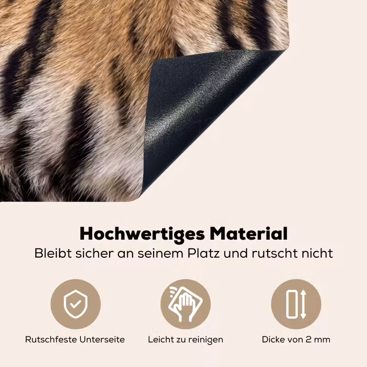 Tijgervacht - Klassiek - Zwart Inductie beschemer met haakjes klein -ky-onderkant-de