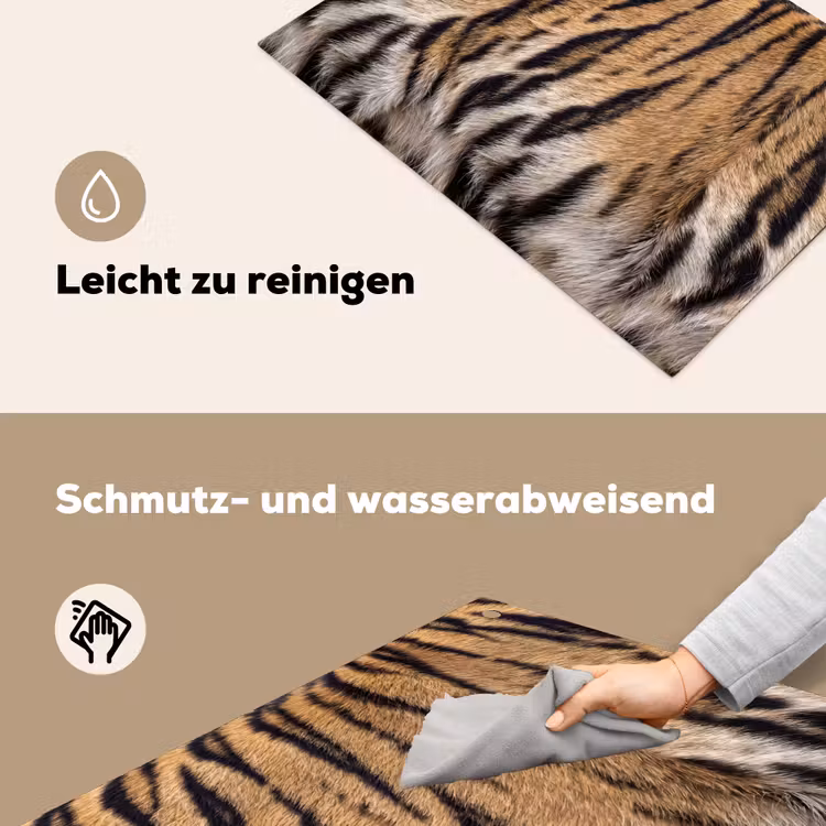 Tijgervacht - Klassiek - Zwart Inductie beschemer met haakjes klein -ky-schoon-de