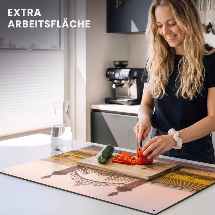 Poort - Landschap - Platteland - Zonlicht - Warm Inductie beschemer met haakjes klein -ky-usp-de