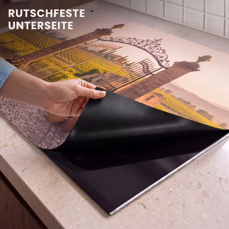 Poort - Landschap - Platteland - Zonlicht - Warm Inductie beschemer met haakjes klein -ky-onderkant-de