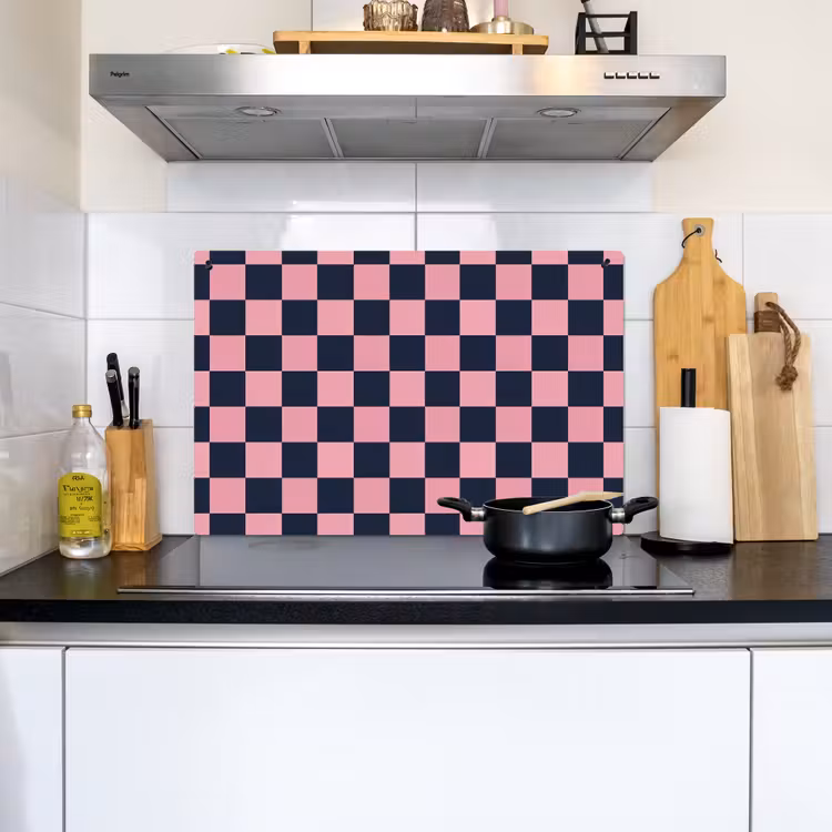 Traditioneel - Patroon - Blauw - Roze Inductie beschemer met haakjes klein 777 -sfeer2