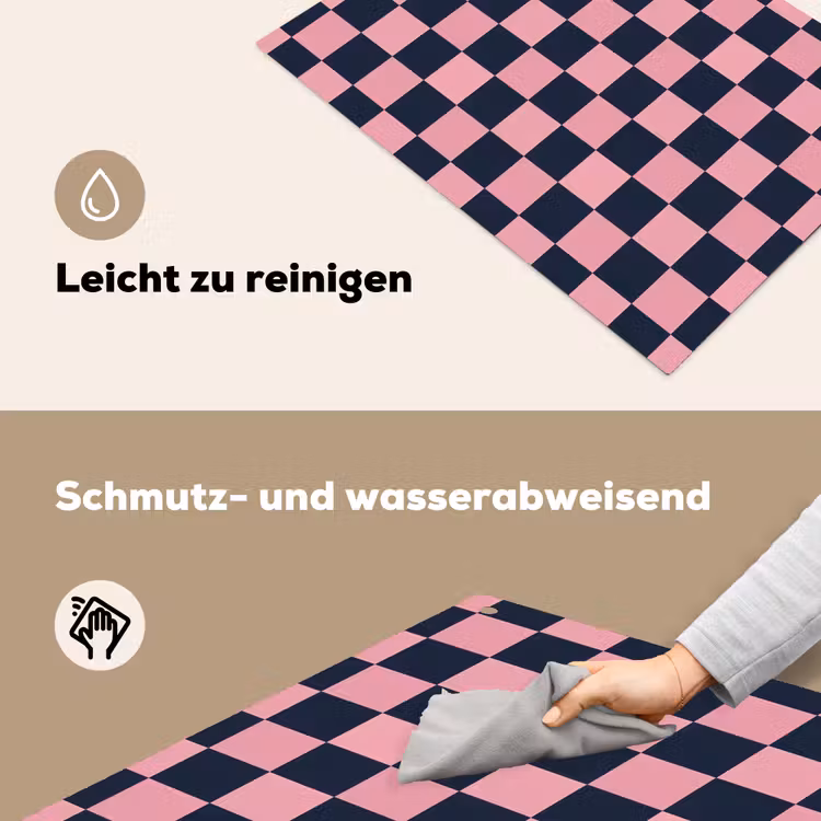 Traditioneel - Patroon - Blauw - Roze Inductie beschemer met haakjes klein 777 -ky-schoon-de