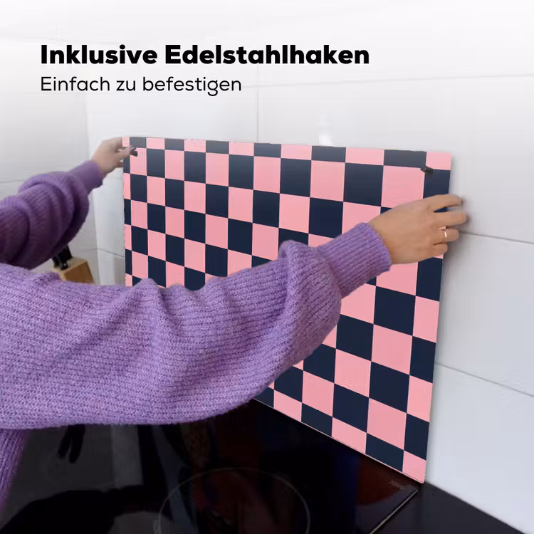Traditioneel - Patroon - Blauw - Roze Inductie beschemer met haakjes klein 777 -ky-ophangen-de