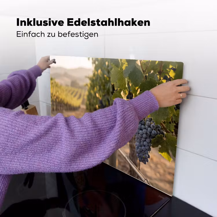 Druiven - Wijngaard - Zonlicht Inductie beschemer met haakjes klein -ky-ophangen-de