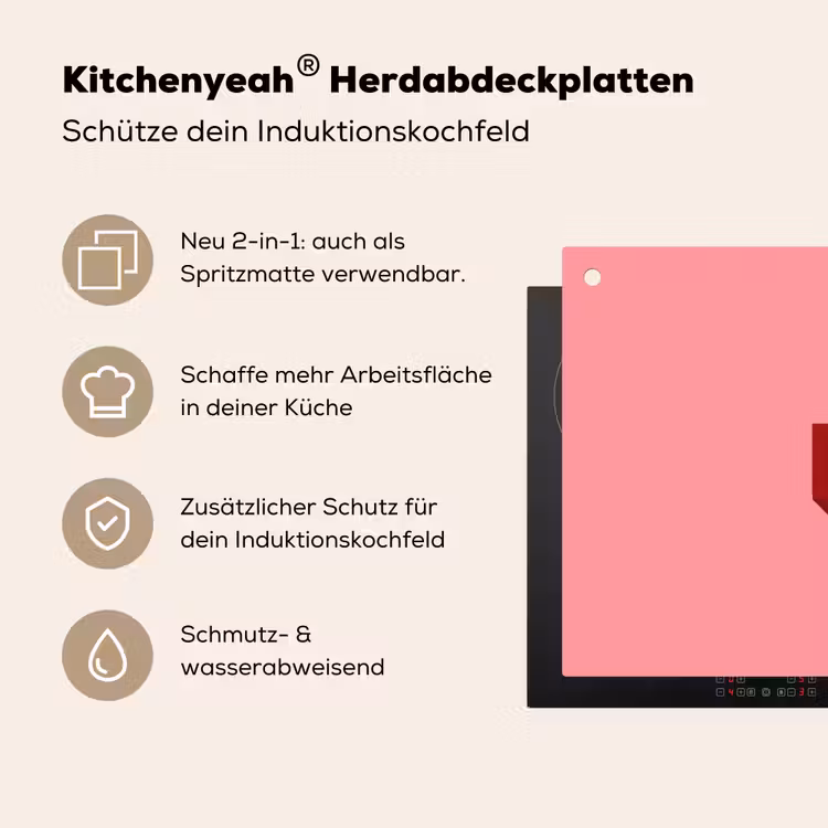 Dream - 3D - Rood - Roze Inductie beschemer met haakjes klein -ky-usp-de