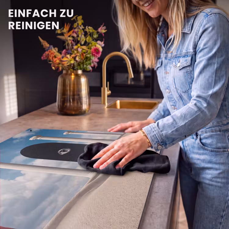 2-in-1 Herdabdeckplatte & Spritzschutz - Traum – Wüste – Auge - Droom - Woestijn - Oog Inductie beschemer met haakjes klein