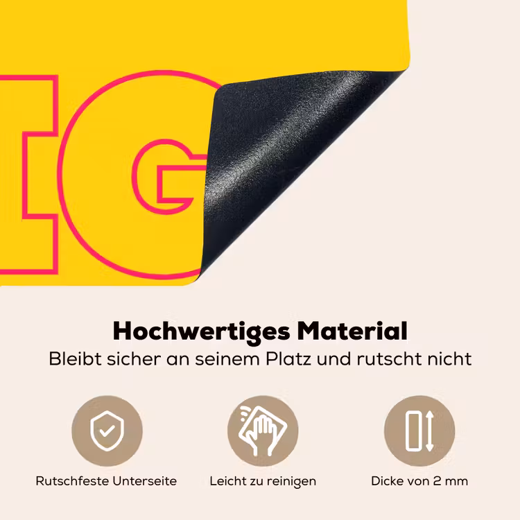 Dream big - Geel - Grafisch Inductie beschemer met haakjes klein -ky-onderkant-de