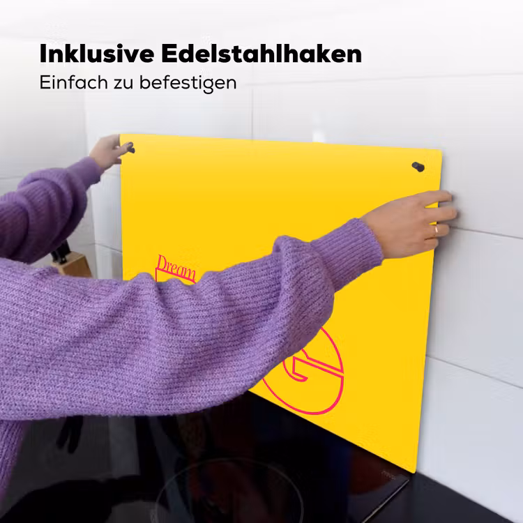 Dream big - Geel - Grafisch Inductie beschemer met haakjes klein -ky-ophangen-de