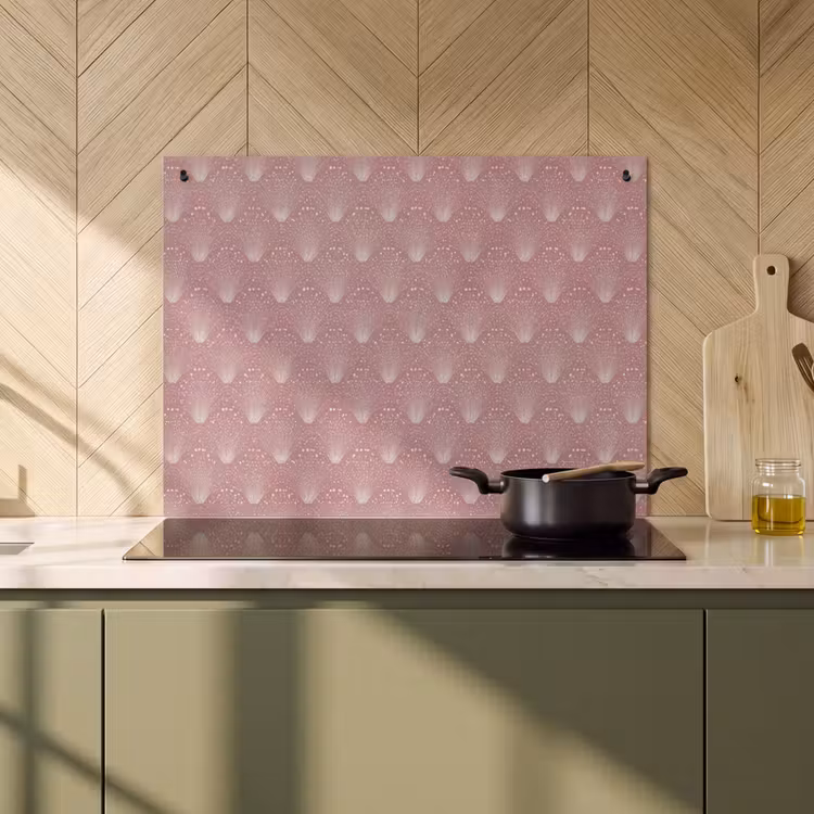 2-in-1 Herdabdeckplatte & Spritzschutz - Trendy - Muster - Rosa - Trendy - Patroon - Roze Inductie beschemer met haakjes klein 777