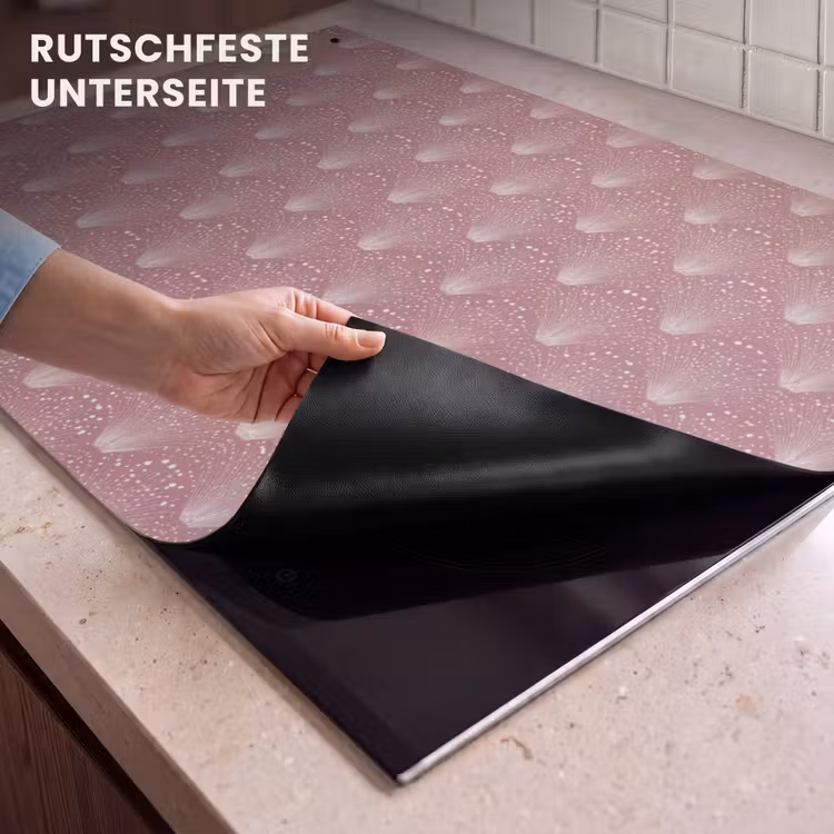 2-in-1 Herdabdeckplatte & Spritzschutz - Trendy - Muster - Rosa - Trendy - Patroon - Roze Inductie beschemer met haakjes klein 777