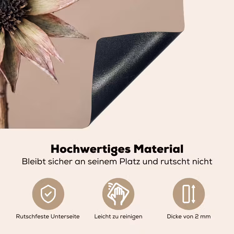 Droogbloem - Protea - Vintage - Beige - Rustiek Inductie beschemer met haakjes klein -ky-onderkant-de