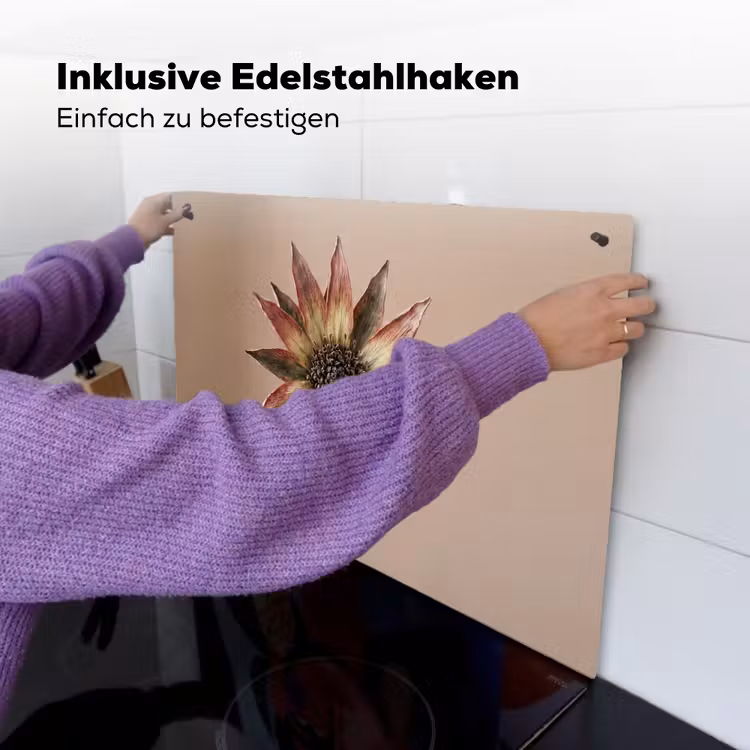 Droogbloem - Protea - Vintage - Beige - Rustiek Inductie beschemer met haakjes klein -ky-ophangen-de