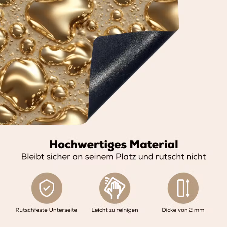 Druppels - Organisch - Goud Inductie beschemer met haakjes klein 777 -ky-onderkant-de
